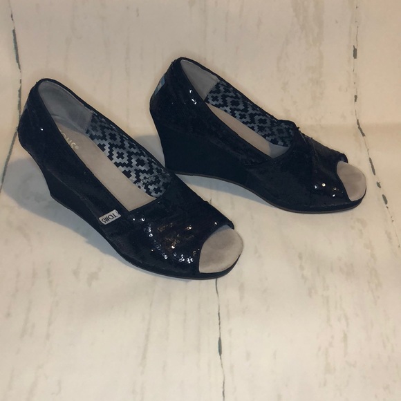 Toms sequin black wedges - Picture 3 of 8